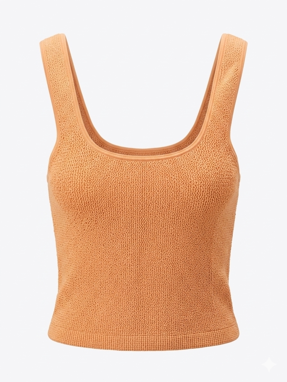 Zara Ribbed Knit Top in Camel Orange